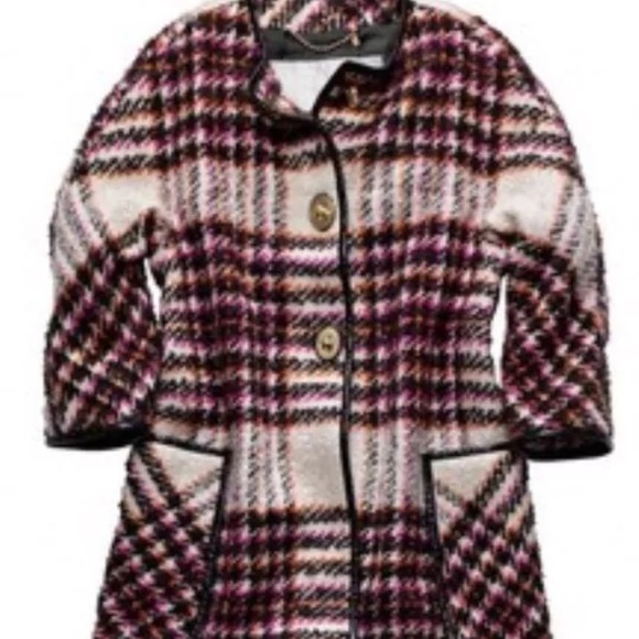 New Coach plaid Cashin archive coat medium boucle - Picture 2 of 8